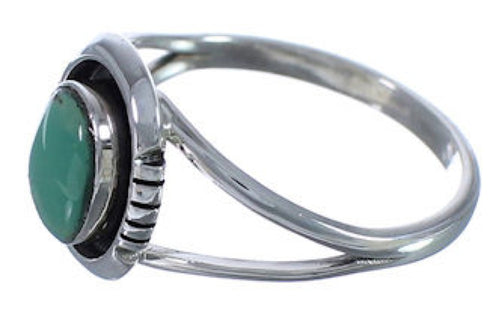 Turquoise Sterling Silver Southwestern Jewelry Ring Size 7-1/2 TX41714